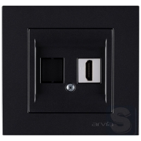 Розетка HDMI Arvia Electric KAREN Чорний (20 07 2000 250)